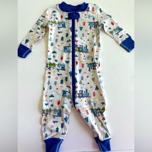 EUC Hanna Andersson TRAINS ORGANIC PAJAMAS 6-12 Months